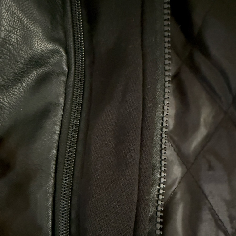 Men's Fried Denim NYC Black Faux Leather Biker Vest, Size Medium. - Picture 8 of 16